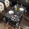 thumbnail image 6 of Black Halloween Letter Bat Pattern Rectangle Tablecloth 60"x102",Waterproof Polyester Rectangle Table Cloth, Wipeable Spillproof Polyester Tablecloth for Dining, Camping, Indoor and Outdoor, 6 of 6