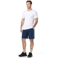 thumbnail image 5 of Satankud Men's Athletic Shorts With Pockets and Elastic Waistband Breathable Mesh Stretch Running Shorts Drawstring Waist Relaxed Casual Sports Gym Basketball Shorts NavyBlue-2XL, 5 of 8