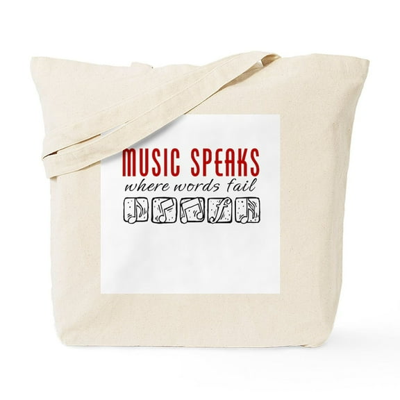 CafePress - Music Speaks Tote Bag - Unisex Canvas Tote Bag, Beige, 1-Piece