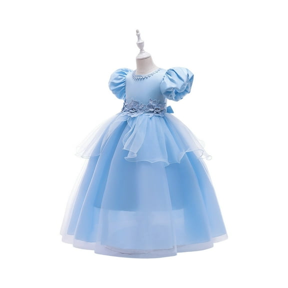 LWavelet Baby Girls Flower Embroidered Dress Summer Princess Birthday Party Dresses