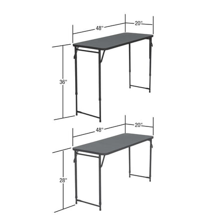 20” x 48” Adjustable Height PVC Top Table, Black