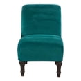 thumbnail image 2 of High Elastic Velvet Armless Chair Slipcover Cover for Banquet Dinner Dark Green, 2 of 8