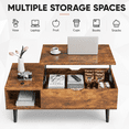thumbnail image 6 of Tunmod Modern Lift-top Coffee Table with Hidden Compartment and Open Storage Shelf for Living Room, Reception Area and Home Office, 6 of 7