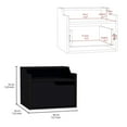 thumbnail image 3 of Tuhome Busan Floating Nightstand Black MDF, 3 of 5