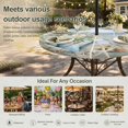 thumbnail image 6 of Round Outdoor Tablecloth with Umbrella Hole and Zipper, Coastal Floral Tablecloth with Elastic Waterproof, Summer Beach Starfish Seashells Ocean Patio Table Covers for 45" - 54" Picnic Pool Tables, 6 of 9