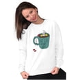thumbnail image 3 of Need More Coffee Cute Funny Caturday Women Crewneck Sweatshirt Brisco Brands X, 3 of 6