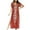 Red, variant on Women's Summer Casual V-Neck Split Short Sleeve Printing Dresses