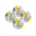 thumbnail image 7 of 15 Inch Round Placemats Set of 4, Yellow Grey Non Slip Heat Insulation PP Table Mats, Abstract Geometric Oil Painting Vintage Gradient Washable Place Mats for Kitchen Dining Party Table Decor, 7 of 7