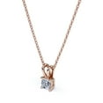 thumbnail image 4 of JeenMata 0.5 Carat Cushion Cut Moissanite - Adorable Pendant Necklace - 18K Rose Gold Plating Over Silver, 4 of 5