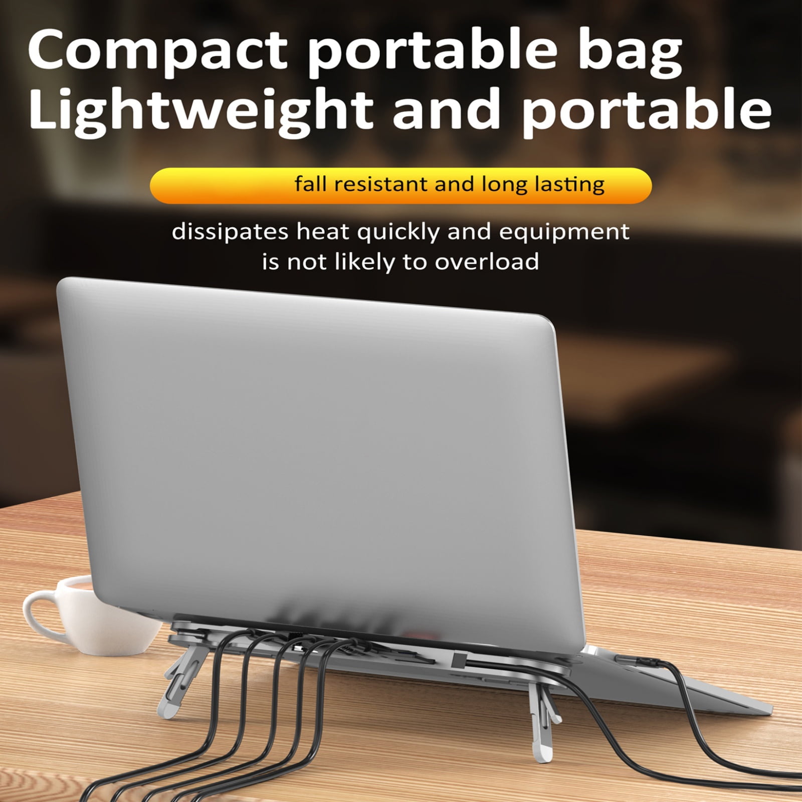 Port USB C Laptop Docking Station Stand 7 Port Ethernet Adapter 4K60Hz PD100W Charging USB3.0 Foldable Height Adjustable