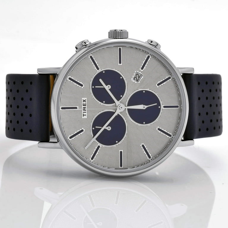 Timex TW2R97700 Men's Fairfield Supernova Blue Leather Strap Watch