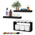 thumbnail image 1 of Sorbus Floating Shelves for Wall Set of 3 - Bathroom Shelves for Wall Storage, Over Toilet, Bedroom, Farmhouse, Wall Decor - 2 Floating Shelves with Invisible Brackets & 1 Rectangular Box, 1 of 7