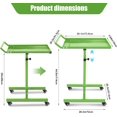 thumbnail image 2 of Bingirl Table d'Outils Mobile Roulante Verte (29x20x34 Po) avec Hauteur Réglable et Capacité de 300 Lb pour Garage et Atelier, 2 of 6