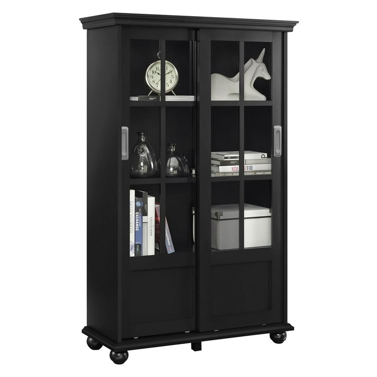 Bookcase with on sale glass doors walmart
