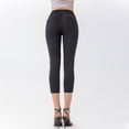 thumbnail image 3 of Riforla Women's Leggings Stretch Capri Denim Yoga Pants V Shape Lifting Design Pockets Outerwear High Waisted Fitness Women Tights Black M, 3 of 4