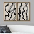 thumbnail image 2 of IDEA4WALL Framed Canvas Print Wall Art Set Sketchbook Black Swirl Brush Strokes Digital Art Duotone Abstract Shape Retro Art Modern Wall Decor Minimal Zen Artwork for Home Decor -, 2 of 5