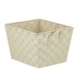 thumbnail image 2 of Home Basics Polyester Woven Strap Open Bin, Ivory, 2 of 2