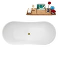 thumbnail image 6 of 67" Streamline B-320-93-BGL Soaking Freestanding Tub and Tray With Internal Drain in Brushed Gold, 6 of 10