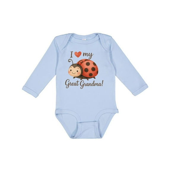 Inktastic I Love My Great Grandma Ladybug Boys or Girls Long Sleeve Baby Bodysuit