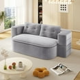 thumbnail image 4 of New 79" Convertible Sofa Bed , Modular Corduroy Sleeper Sofa, Folding Mattress Couch for Small Spaces - No Assembly Needed (Includes 2 Pillows), 4 of 8