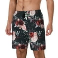 thumbnail image 1 of Balery Watercolor Floral Bañador para hombre, shorts de playa de secado rápido con entrepierna y forro de compresión-3X-Large, 1 of 6