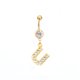 thumbnail image 1 of Perforación corporal antialérgica con letras inglesas de oro de la A a la Z, joyería para mujer, anillo para el ombligo, 1 of 6