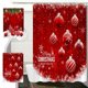 thumbnail image 1 of Cortina de ducha de Navidad roja - Decoración de baño de poliéster de 90cm x 180cm con ganchos • Divisor de habitación y cortina de residencia • Decoración impermeable para las fiestas, 1 of 6
