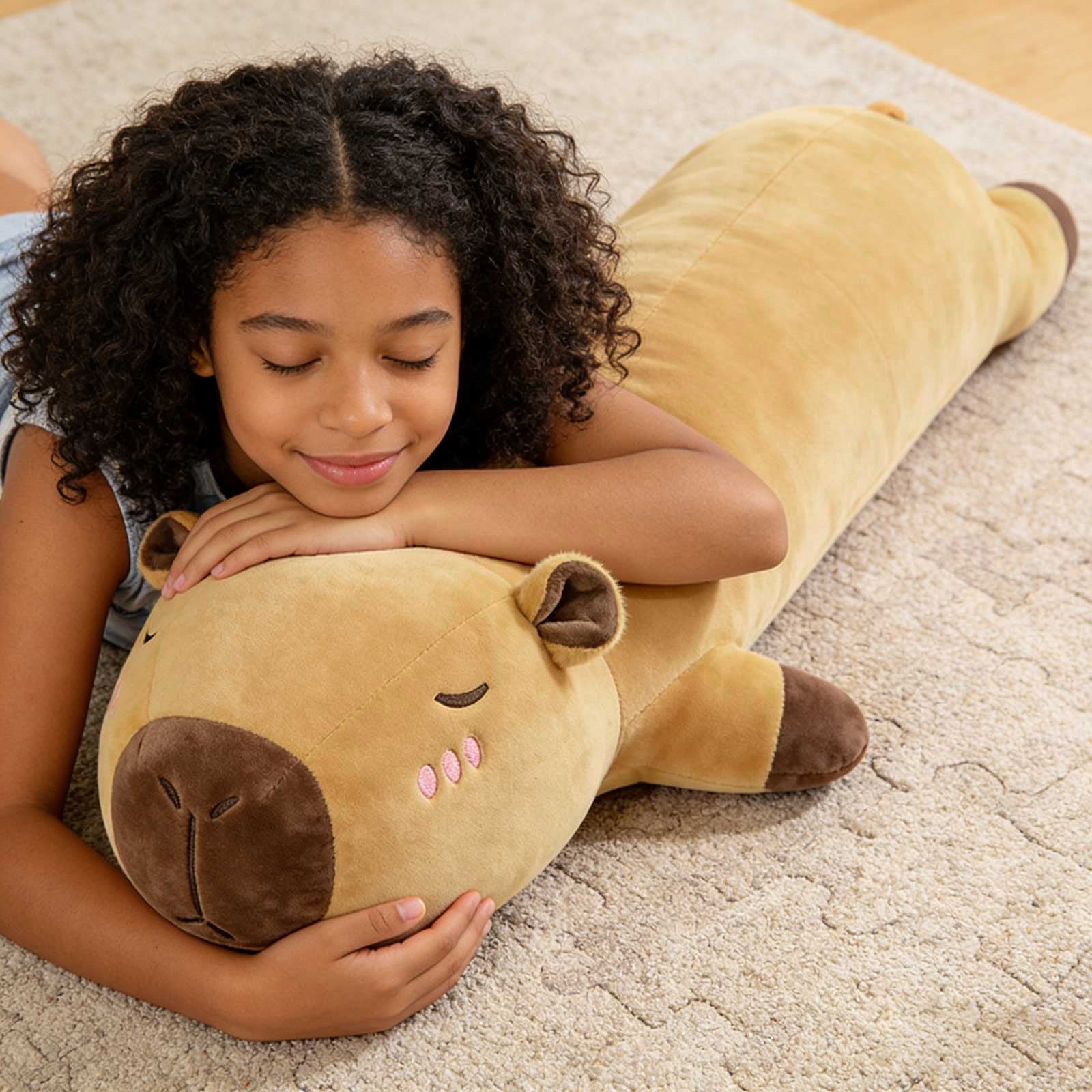 Weighted Capybara Plush, Weighted Capybara Stuffed Animal, Cute Plushies Soft Pillow Toy Gift for Kids Adults 26.7 Inch, 1.19 Lbs