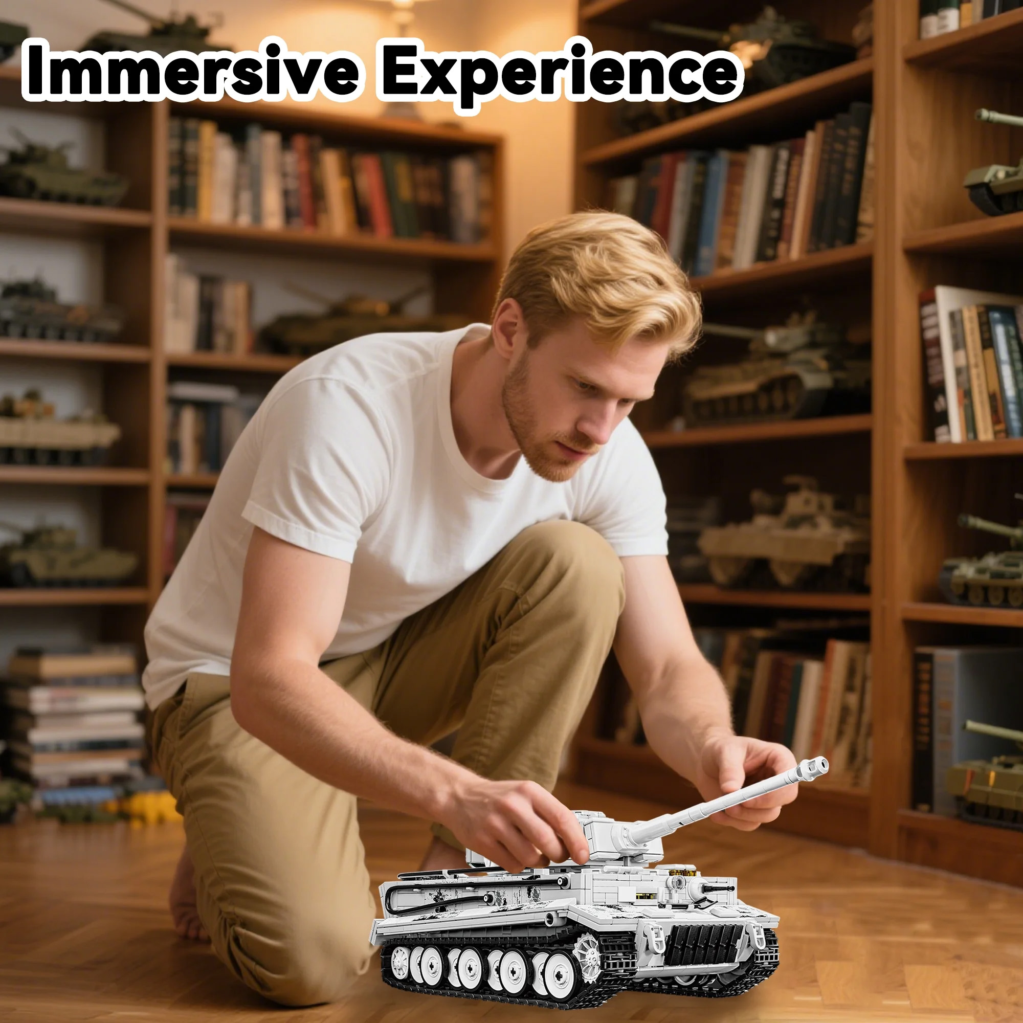 GZBrick Tiger Heavy Tank Building Sets WW2 Military Toy for Adults Boy Compatible with Lego 1736PCS
