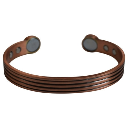 Striped 100% Copper Bracelet. Made with Solid and High Gauge Pure Copper& Magnets Helps Reducing Joint Pain and