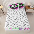thumbnail image 4 of Homewish Soccer Football Game Zipper Twin Comforter Sets with Fitted Sheet and 2 Pillowcases,Kids Sport Theme Zipper Bedding Set For Ball Lovers,Reversible,4 Pieces, 4 of 7