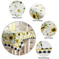 thumbnail image 5 of Summer Sunflower Tablecloth Rectangle/Oval Black and White Buffalo Plaid Rustic Table Cloth Outdoor Waterproof Tablecloths for Party Picnic Polyester Table Cover for Dining/Kitchen Decoration 60x120in, 5 of 6