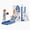 Blue Gray, variant on DKMOCO 6-in-1 Toddler Slide, Climber Slide PlaySet with Basketball Hoop, Telescope & Anti-Slip Pads, Indoor Outdoor Playground Age 1-3, White Gray