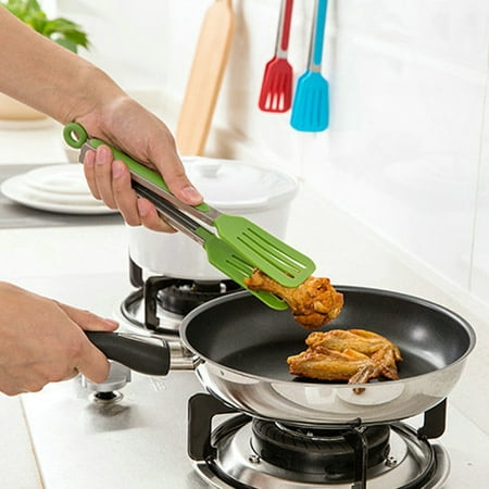 

Kitchen Cooking Salad Serving BBQ Tongs Stainless Steel Utensil Handle Clamp