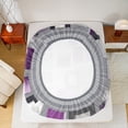 thumbnail image 5 of Homewish Modern Abstract Plaid Twin Sheet Sets,3D Checkered Twin Fitted Sheet,Gray Purple Flat Sheet For Kids,Ultra Soft Home Decor,3 Pieces, 5 of 7