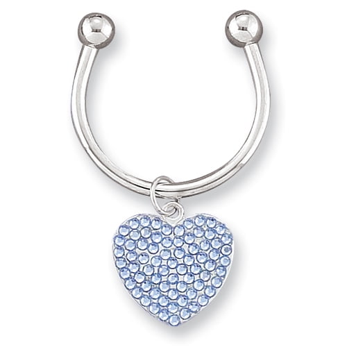 Light Blue Swarovski Crystal Key Band Ring Size