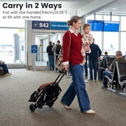 INFANS Travel Stroller, Lightweight Compact Baby Stroller for Airplane with One-Hand Fold, Multi-Position Recline, Canopy, 4 Wheel Suspension, Storage Basket