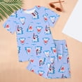 thumbnail image 2 of JUMEYU Holiday Pajamas for Kids Big Boys Pajamas 2-Piece Fun Short Sleeve PJ Set Kid Cozy Sleepwear Size 6-7 (Light Blue,6-7 Years), 2 of 4