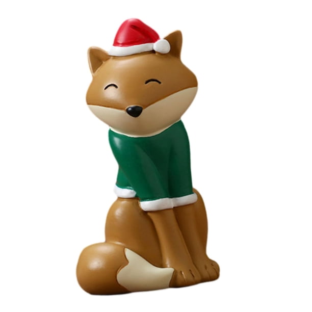 Figuritas navideñas, adorno de muñeca de resina navideña, coleccionables hechos a mano para la colección de chimenea central de Acción de Gracias Mascota