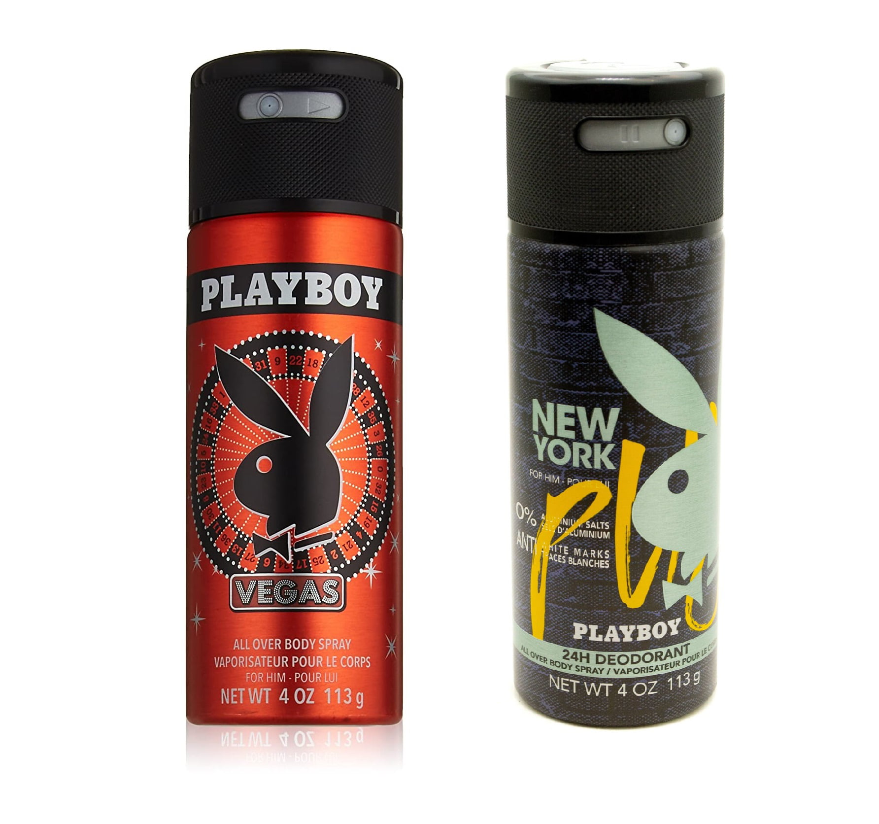 Playboy for Him 24hr Deodorant All Over Body Duo, Vegas and York, 4 oz each - Walmart.com