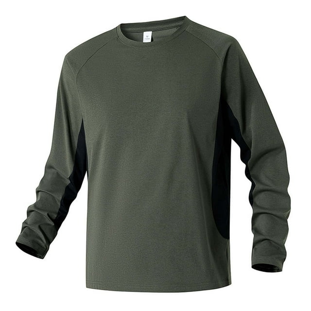 Chandail en Molleton à Manches Longues Sans Capuche pour Hommes pour Extérieur Automne Hiver Confortable Coupe Ample Décontractée