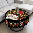 thumbnail image 6 of Mexican Floral Tablecloth for Dining Table, Rectangle and Round Size with Scalloped Edge, Vibrant Colorful Folk Art Pattern Table Cover (Watermelon Red,Rectangle 152 x 152 cm), 6 of 8