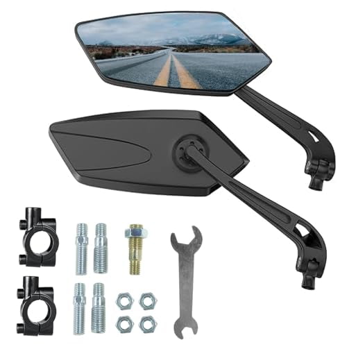 1 Pair Bike Mirrors,Motorcycle Cycling Rearview Mirror,360 Degree Rotatable Adjustable Wide Angle Safe HD Glass Bicycle Handlebar Mirror Universal for Scooter MTB Road Bike E-Bike Motorcycle,etc