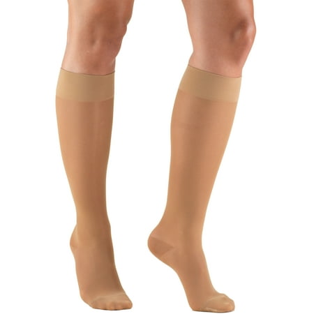 Women's Stockings, Knee High, Sheer: 15-20 mmHg, Beige, (Best Sheer Compression Stockings)