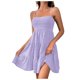 thumbnail image 1 of Vestido corto sin mangas con volantes en el dobladillo, vestido mini sexy de verano - Poliéster, ideal para el día a día, fiestas y ocasiones en la playa, 1 of 5