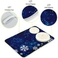 thumbnail image 3 of GZHJMY Christmas Dish Drying Mat New Year Snowflake Fantasy Galaxy Blue Microfiber Absorbent Drying Pad Heat Resistant Kitchen Countertop Island Protector Holiday Gift 16" × 18", 3 of 6