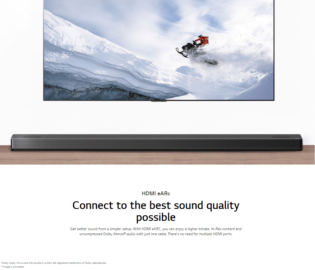 LG 3.1.2 Channel High Res Audio Soundbar with Dolby Atmos and Goolge Assitant Built-In - SN8YG