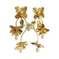 thumbnail image 2 of SmartBy 1 Pair Women Drop Earrings Retro Style Flower Shape Sparkling Cubic Zirconia Inlaid Tassel Earrings Jewelry Gift, 2 of 7