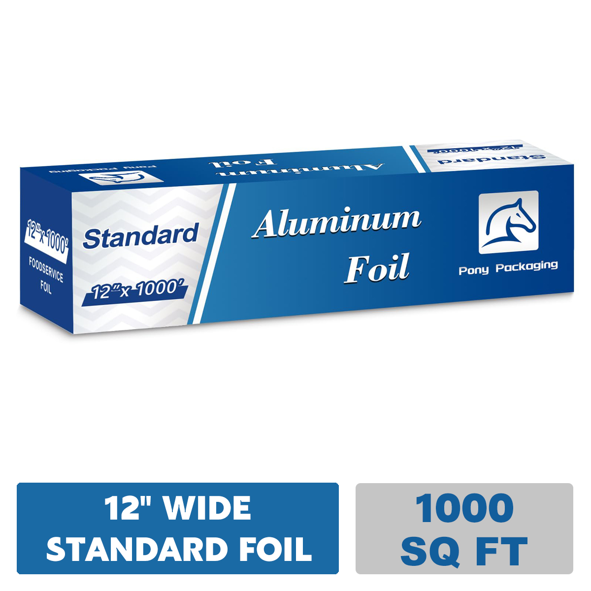 Pony Packaging Heavy Duty Aluminum Foil Roll, 12" x 1000' photo 1