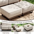 thumbnail image 5 of Bonzy Home Outdoor Wicker Sofa Set, Rattan Patio Conversation Sets - 6 Seater L-Shaped Wicker Sofa with Corner Seating, Rectangular Coffee Table and 2 Ottomans, Beige, 5 of 9